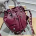 Balenciaga Bucket Bag: Burgundy Leather, Studded Edges, A Bold Fashion Statement size:30×23×17cm #B54159
