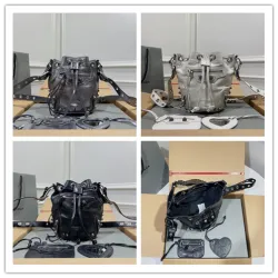 Balenciaga Bucket Bag: Metallic Leather, Studded Details, Edgy Urban Style size:15×17×19cm #B54158