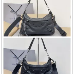Balenciaga Classic Le Cagole Crossbody Bag - Black Crinkled Leather, Signature Hardware & Adjustable Strap, Edgy Luxury Shoulder Bag for Fashion-Forward Style #B56833