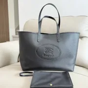 Burberry Black Leather Tote Bag 2221 #B55661