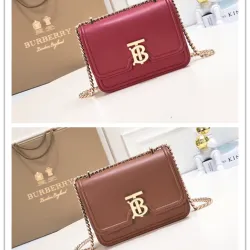 Burberry Leather Shoulder Bag with Chain Strap #B45652