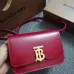 Burberry TB Leather Shoulder Bag - Burgundy Shoulder Bags #B50895