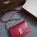 Burberry TB Leather Shoulder Bag - Burgundy Shoulder Bags #B50895