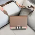 Burberry Women's Crossbody Bag - Beige Leather & Iconic Check Pattern with Pink Accents, Adjustable Signature Strap, Luxury Fashion Shoulder Bag #B56716