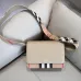 Burberry Women's Crossbody Bag - Beige Leather & Iconic Check Pattern with Pink Accents, Adjustable Signature Strap, Luxury Fashion Shoulder Bag #B56716