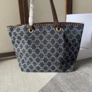 CELINE Macadam Tote Bags Denim leather blue #B49113
