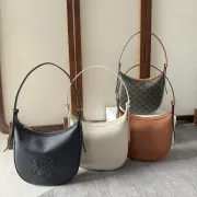 Celine Heloise Triomphe Canvas & Leather Shoulder Bag Women's #B49105