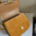 Celine Women's Mini Crossbody Bag - Tan Suede Leather, Gold-Tone Triomphe Logo & Chain Strap, Luxury Compact Shoulder Bag for Fashion Enthusiasts #B56821