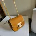 Celine Women's Mini Crossbody Bag - Tan Suede Leather, Gold-Tone Triomphe Logo & Chain Strap, Luxury Compact Shoulder Bag for Fashion Enthusiasts #B56821
