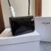 Chic Black Patent Leather Celine Handbag With Signature Gold Hardware For Fashionistas size:18×13×6cm #B54299