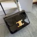Chic Black Patent Leather Celine Handbag With Signature Gold Hardware For Fashionistas size:18×13×6cm #B54299