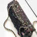 2026 Chanel SO BLACK Sequin Bag Sparkly Double C  Edgy  Cool Perfect for Fall Winter #B60135