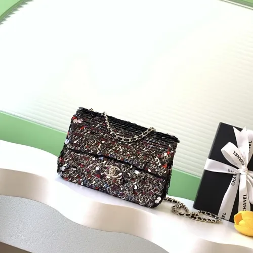 2026 Chanel SO BLACK Sequin Bag Sparkly Double C  Edgy  Cool Perfect for Fall Winter #B60135