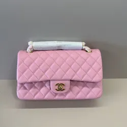 Authentic CHANEL Classic Flap Bag in Light  Caviar Leather good Hardware  Wide 25cm #B54328