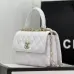 CHANEL Lambskin Lacquered Quilted Mini Trendy CC Tote Bag White #B50737