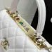 CHANEL Lambskin Lacquered Quilted Mini Trendy CC Tote Bag White #B50737