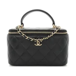 CHANEL Lambskin Quilted Small Top Handle Vanity Case High Quality #B46985