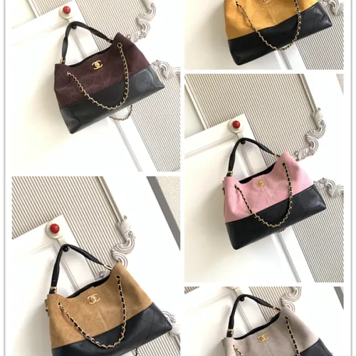 Chanel AS5634 Suede & Leather Tote Bag with Chain Strap Size 36x24x12CM #B62905