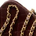 Chanel Burgundy Quilted Velvet Handbag With Top Handle And Gold Chain Strap size:11×20×8cm #B54338