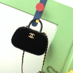 Chanel Burgundy Quilted Velvet Handbag With Top Handle And Gold Chain Strap size:11×20×8cm #B54338