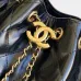 Chanel Hobo Shoulder Bag  Hippie Style Vintage Gold Coin Button Drawstring Bucket Bag #B59437