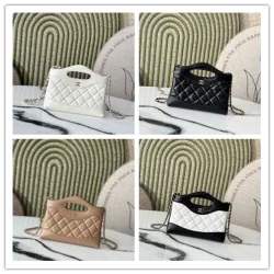 Chanel Mini Kelly 31 Shopping Tote Black Calfskin size:17×20×5cm #B53856