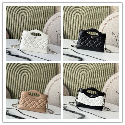 Chanel Mini Kelly 31 Shopping Tote Black Calfskin size:17×20×5cm #B53856