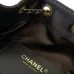 Chanel Mini Suede Bucket Bag  Retro Coin Button  Drawstring  Quilted  Classic Chain #B60133