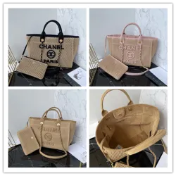Chanel Natural Raffia Small Deauville Tote size:34cm #B53983