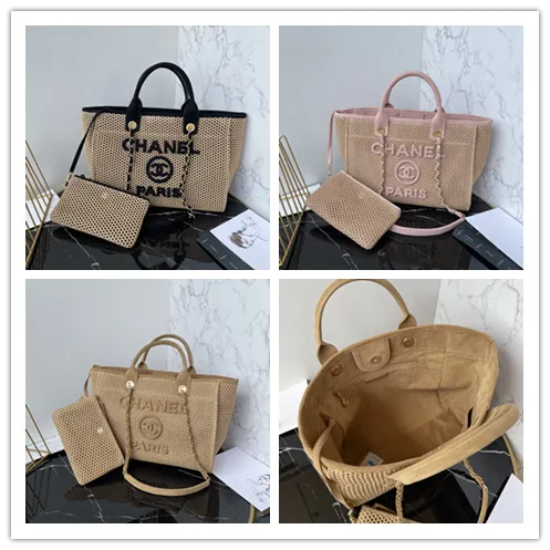 Chanel Natural Raffia Small Deauville Tote size:34cm #B53983