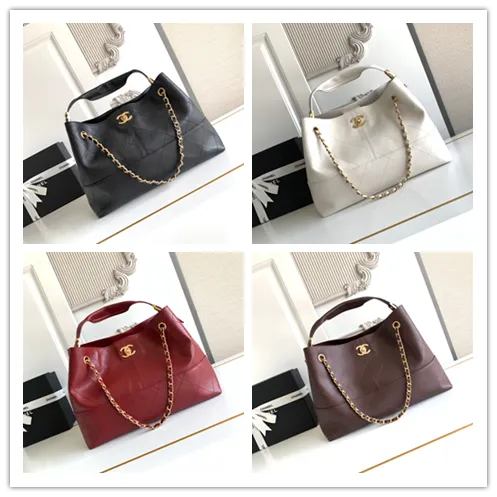Chanel Quilted Leather Tote With Gold Chain Strap And Iconic CC Logo size:36×24×12cm #B54332