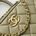 Chanel Quilted Mini Handbag With Top Handle And Gold Chain Strap size:11×20×8cm #B54333