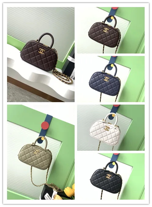 Chanel Quilted Mini Handbag With Top Handle And Gold Chain Strap size:11×20×8cm #B54333