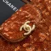 Chanel Sequined Top Handle Bags In Brown And Orange With Signature CC Logo size:13×19×7cm #B54334