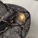 Chanel Women's Top Handle Bag - Gray Textured Fabric with Quilted Design, Gold-Tone CC Logo & Chain Strap, Luxurious Handbag for Fashion-Forward Style #B56721