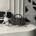 Chanel Women's Top Handle Bag - Gray Textured Fabric with Quilted Design, Gold-Tone CC Logo & Chain Strap, Luxurious Handbag for Fashion-Forward Style #B56721