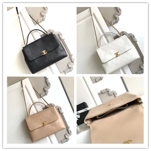 Chanel cc 25S Vintage Flap Bag Maxi flap bag with top handle #B53445