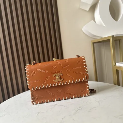 New CHANEL Vintage Resin Leather Chain Bag with Large Logo bag two size #B60911