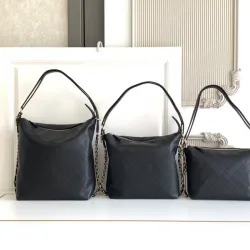 CHANEL Quilted CC GHW Chain Shoulder Bucket Bag Calfskin Leather Black #B50831