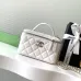 Chanel 21A Pink Small Vanity With Chain Top Handle Logo #B50830