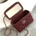Chanel 21A Pink Small Vanity With Chain Top Handle Logo #B50830