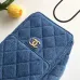 Chanel AS5293 Denim Quilted Hobo Bag with Chain Strap Size 30-26-14 #B62890