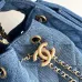 Chanel AS5293 Denim Quilted Hobo Bag with Chain Strap Size 30-26-14 #B62890