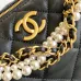Chanel AS5898 Quilted Hobo Bag with Pearl Chain Strap Size 13-23.5-7.5 #B62889