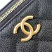 Chanel Quilted Caviar Leather Mini Vanity Bag With Gold Chain Strap And CC Logo size:11×8×7cm #B54335