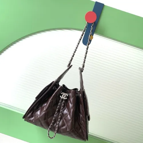 Chanel Quilted Hobo Drawstring Bucket Bag 20-22-12.5cm #B63809