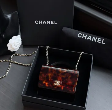 Chanel Tortoiseshell Acrylic Chain Crossbody AS6020 #B66162