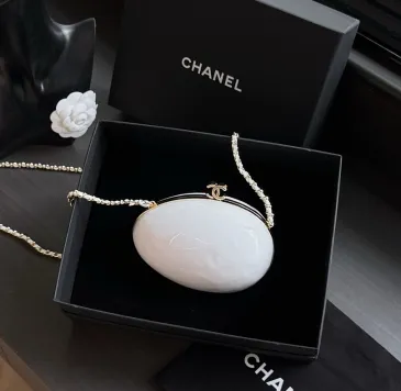 Chanel White Acrylic Oval Evening Clutch AS6269 #B66161