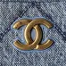 Chanel Women's Denim Tote Bag - Quilted Design, Light Blue Denim Fabric, Gold-Tone CC Logo & Chain Strap with Lock Detail, Spacious Luxury Handbag with Functional Pockets #B56722 Chanel Women's Denim Tote Bag - Quilted Design, Light Blue Denim Fabric, Gold-Tone CC Logo & Chain Strap with Lock Detail, Spacious Luxury Handbag with Functional Pockets #B56722