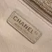 Chanel Women's Evening Bag - Beige Textured Fabric with Fringe Details, Gold-Tone CC Logo & Chain Strap, Luxury Clutch for Elegant Occasions #B56718